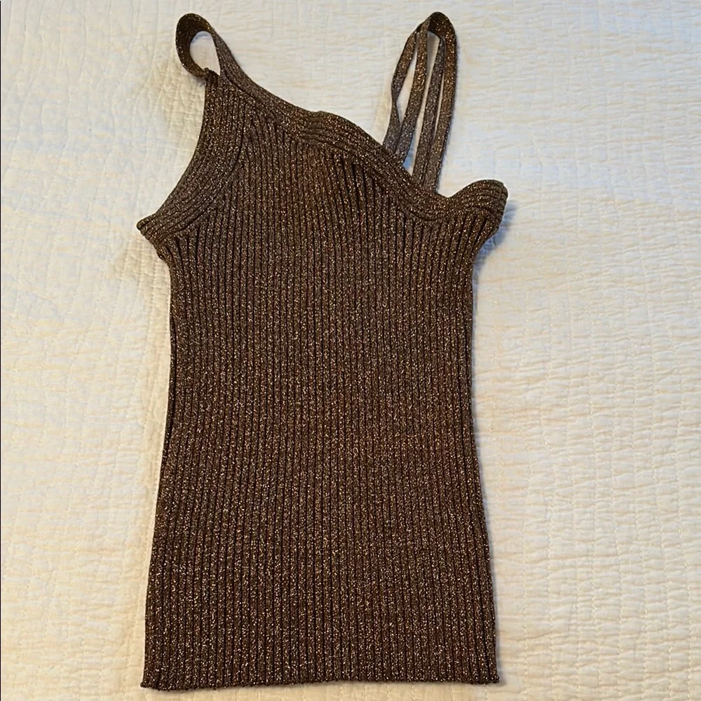 Cache - Ribbed One-Shoulder Top - size medium - Picture 7 of 7